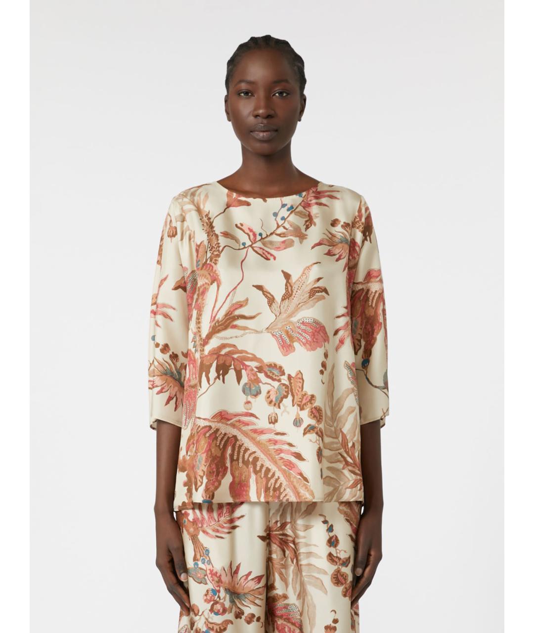 WEEKEND MAX MARA Мульти шелковая рубашка, фото 4