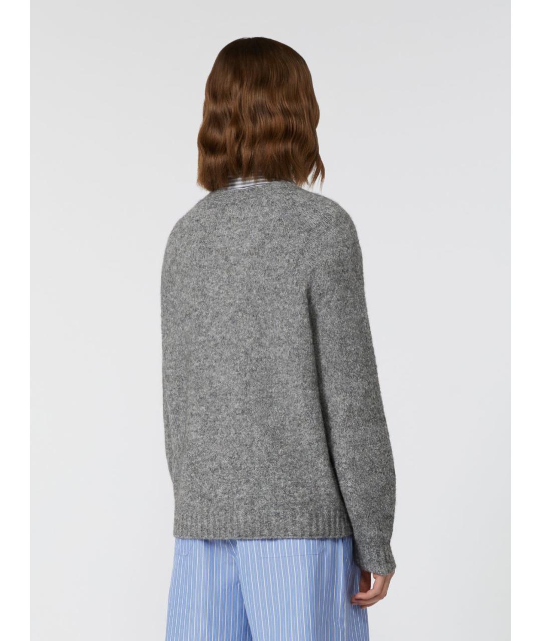 WEEKEND MAX MARA Серый шерстяной джемпер / свитер, фото 3