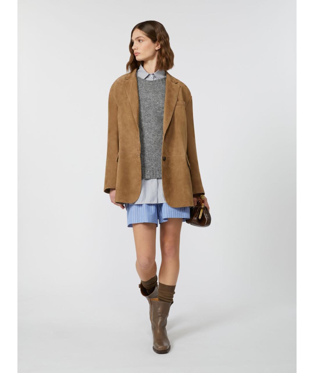 WEEKEND MAX MARA Серый шерстяной джемпер / свитер, фото 2