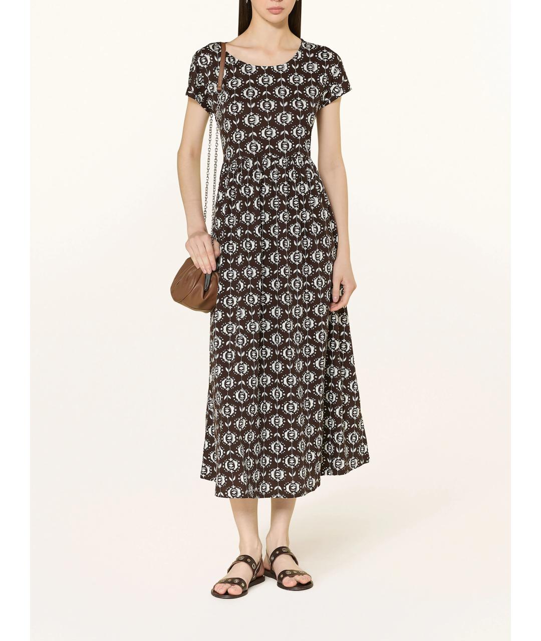 WEEKEND MAX MARA Коричневое хлопковое повседневное платье, фото 2