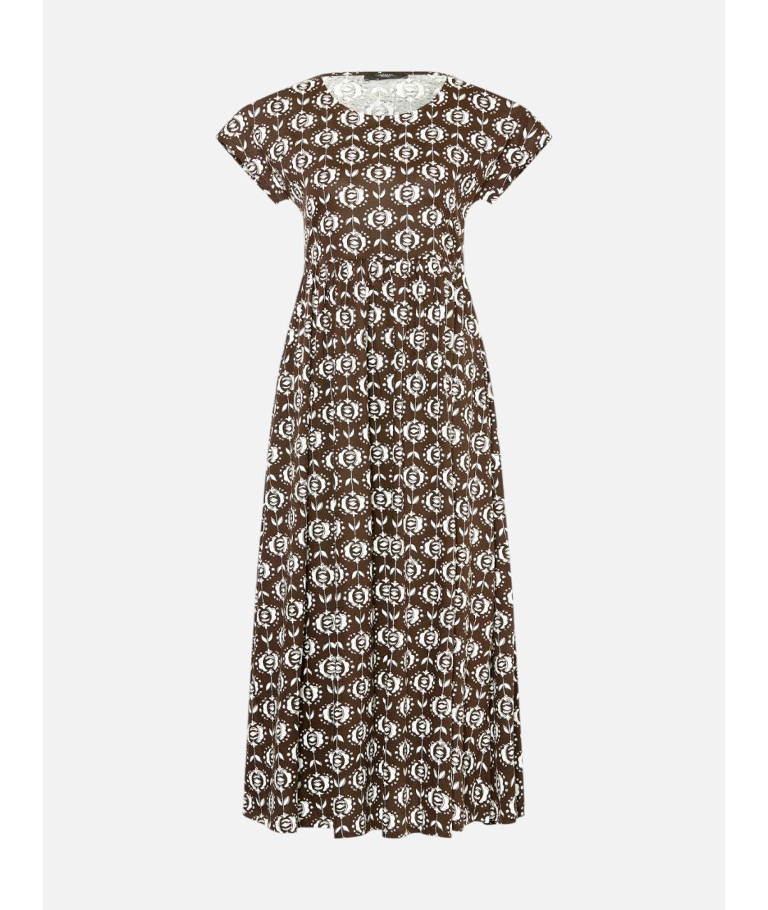 WEEKEND MAX MARA Коричневое хлопковое повседневное платье, фото 5