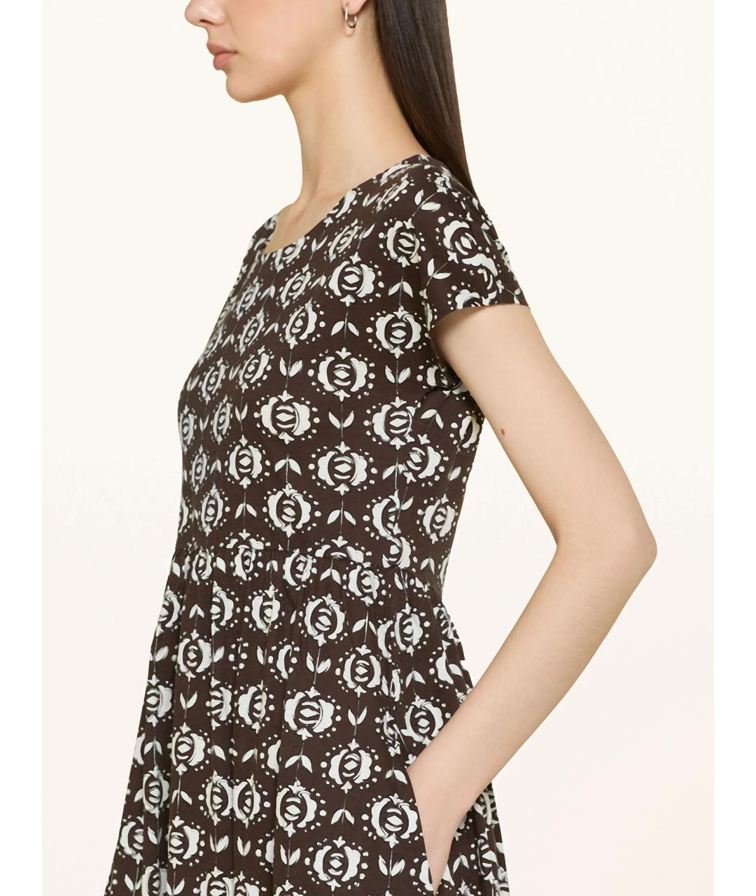 WEEKEND MAX MARA Коричневое хлопковое повседневное платье, фото 4