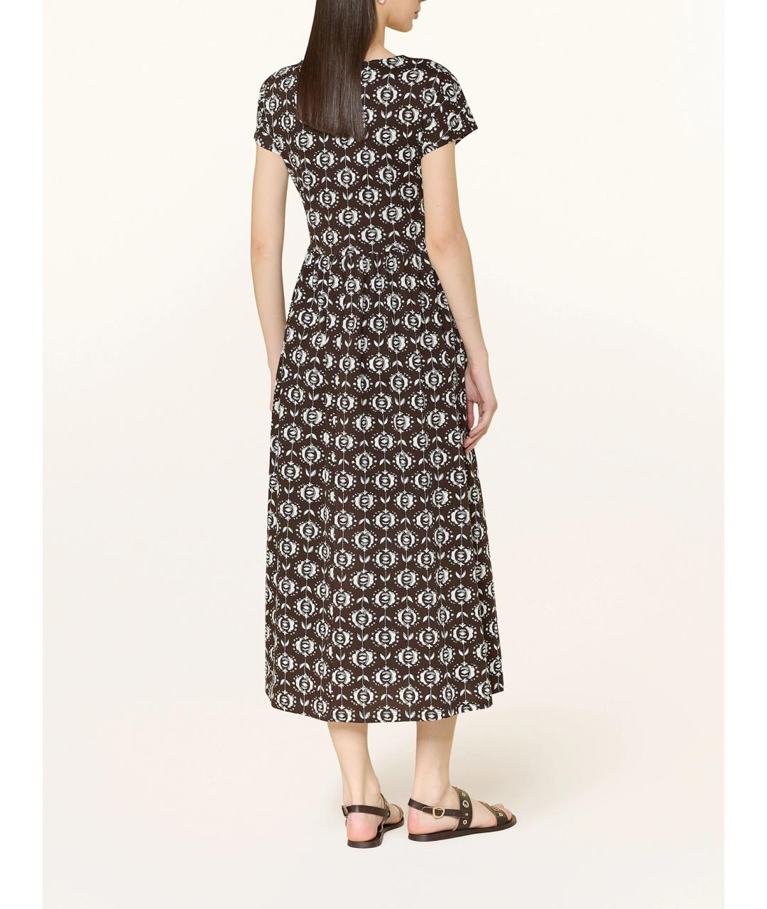 WEEKEND MAX MARA Коричневое хлопковое повседневное платье, фото 3