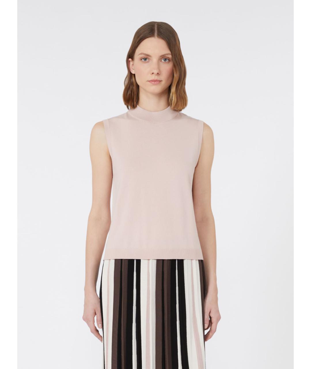 WEEKEND MAX MARA Розовая вискозная жилетка, фото 5