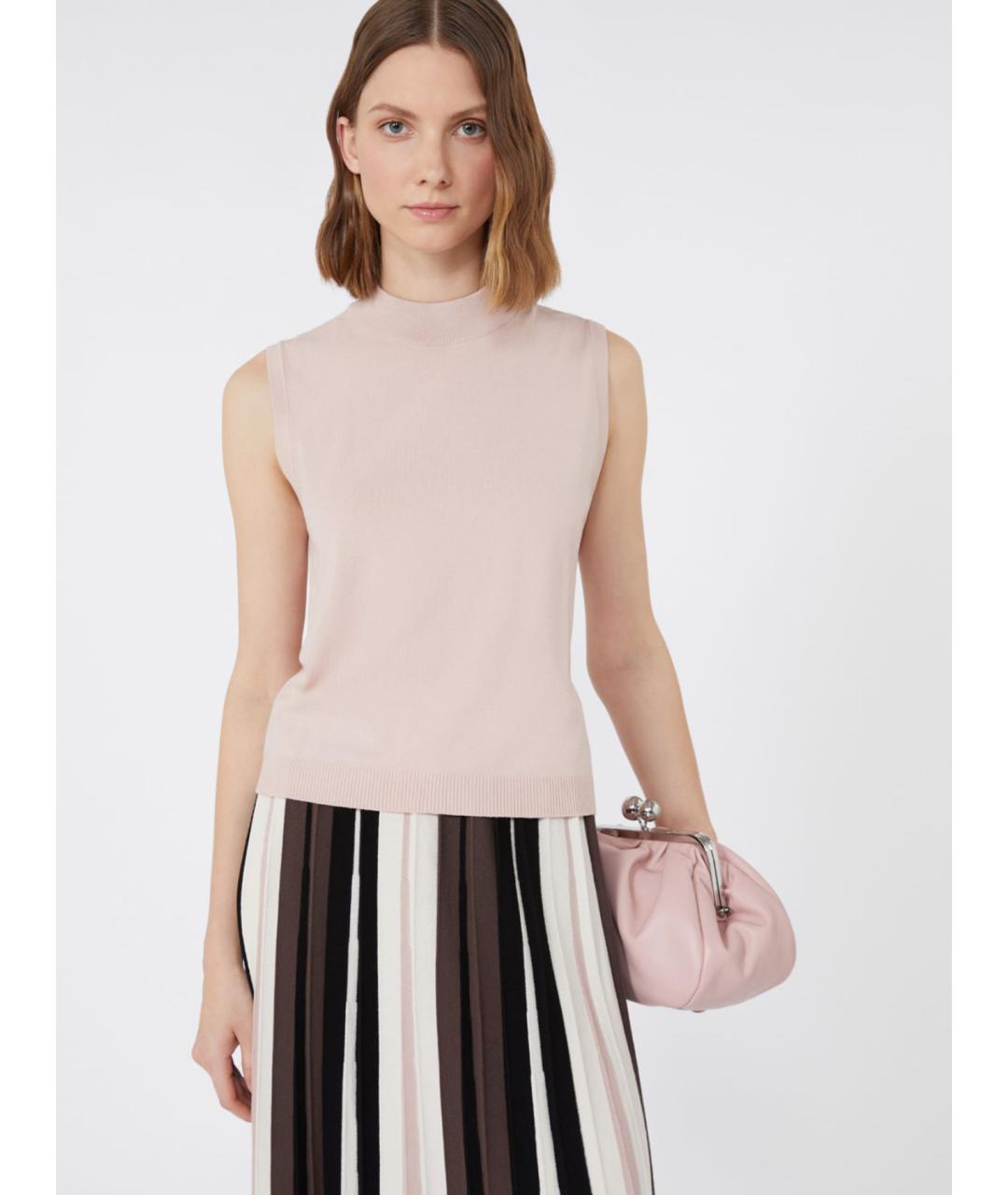 WEEKEND MAX MARA Розовая вискозная жилетка, фото 3