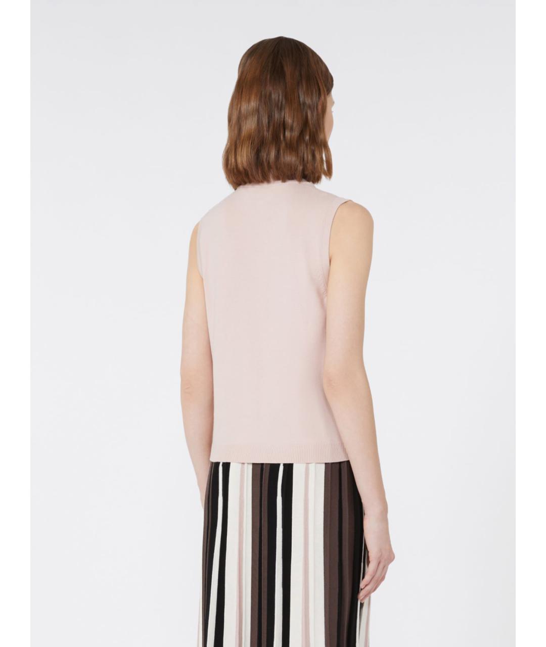WEEKEND MAX MARA Розовая вискозная жилетка, фото 4