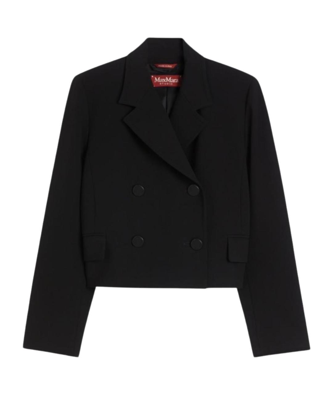 MAX MARA STUDIO Черный ацетатный жакет/пиджак, фото 1
