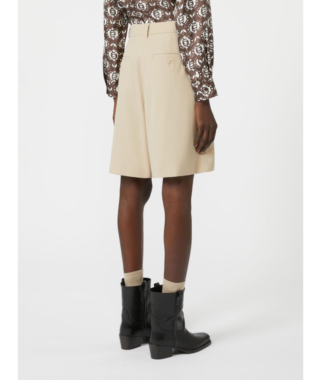 WEEKEND MAX MARA Бежевые хлопковые шорты, фото 3
