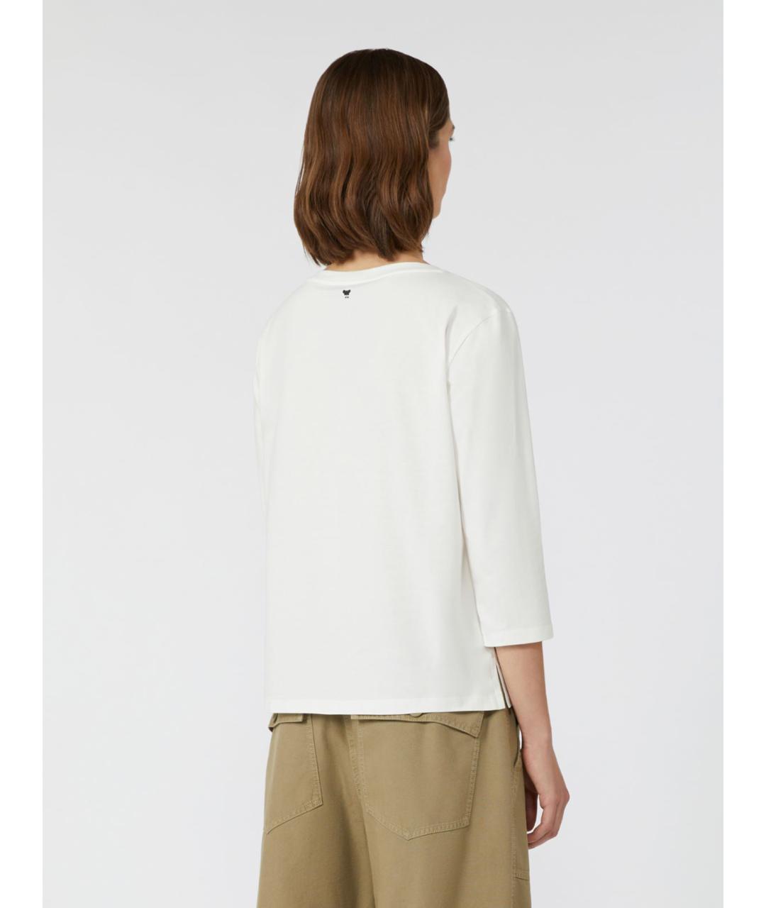 WEEKEND MAX MARA Белая хлопковая футболка, фото 3