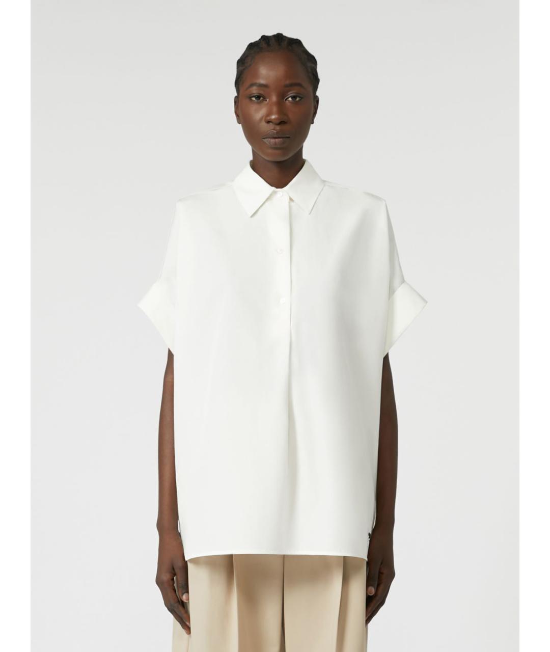 WEEKEND MAX MARA Белая хлопковая рубашка, фото 4