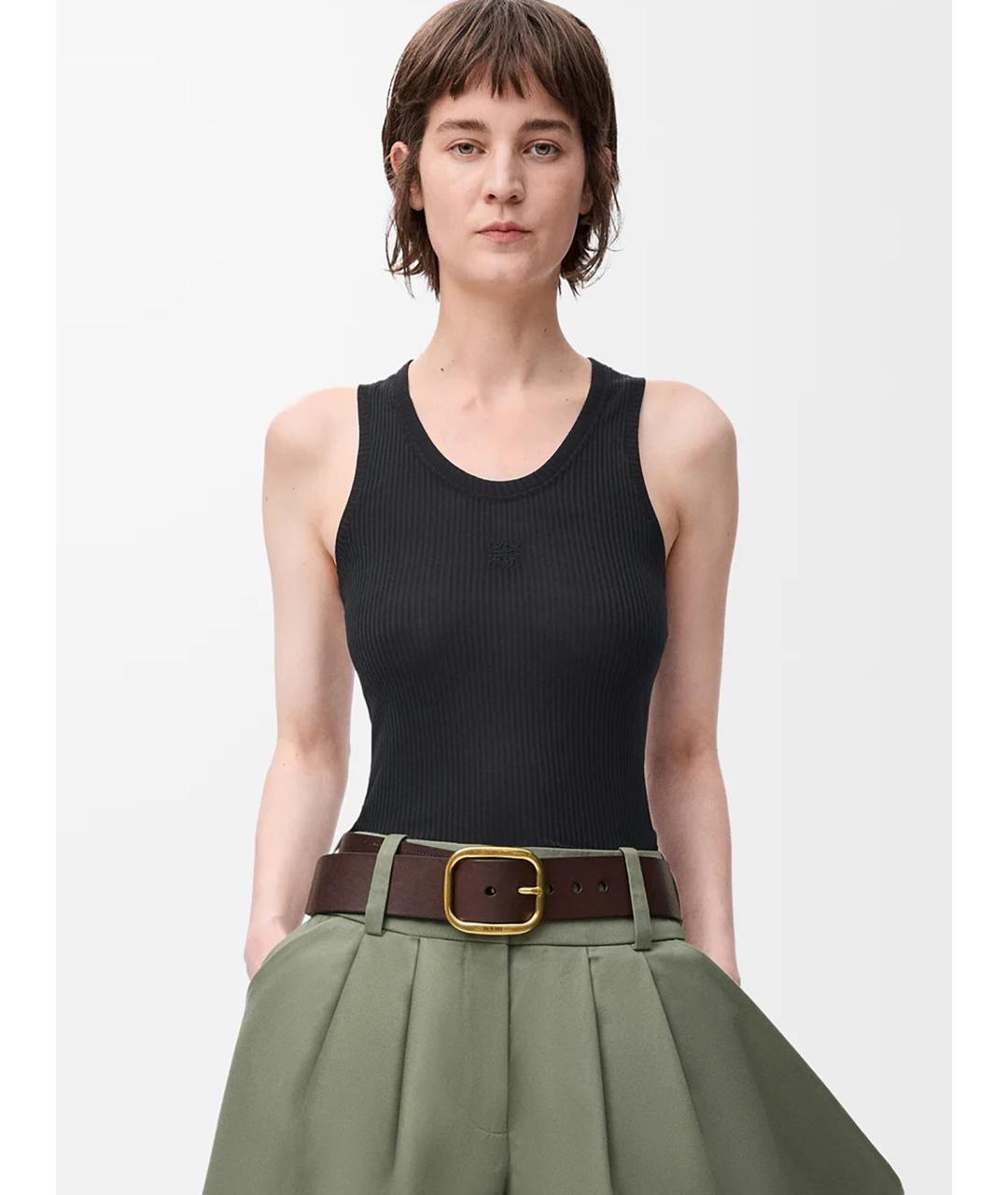 LOEWE Черная шелковая майка, фото 3