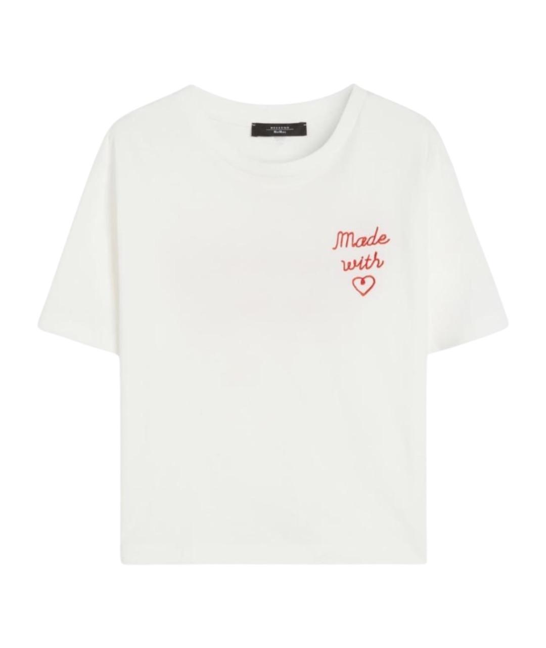 WEEKEND MAX MARA Белая хлопковая футболка, фото 1