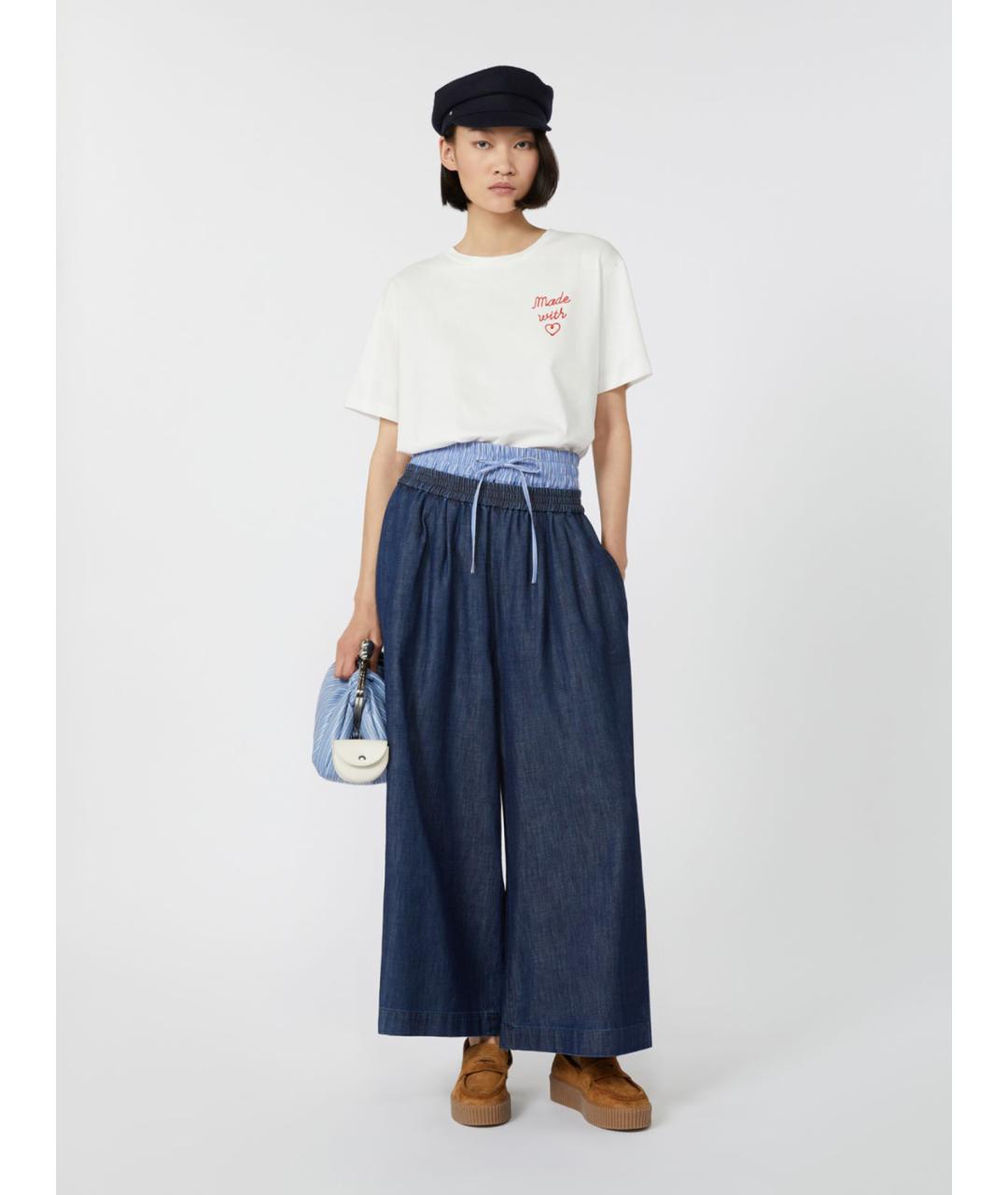 WEEKEND MAX MARA Белая хлопковая футболка, фото 2