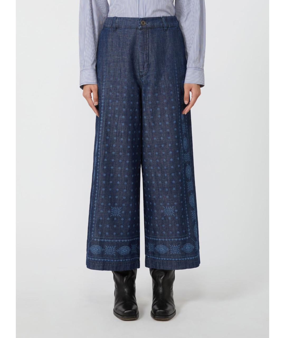 WEEKEND MAX MARA Синие хлопковые прямые джинсы, фото 4