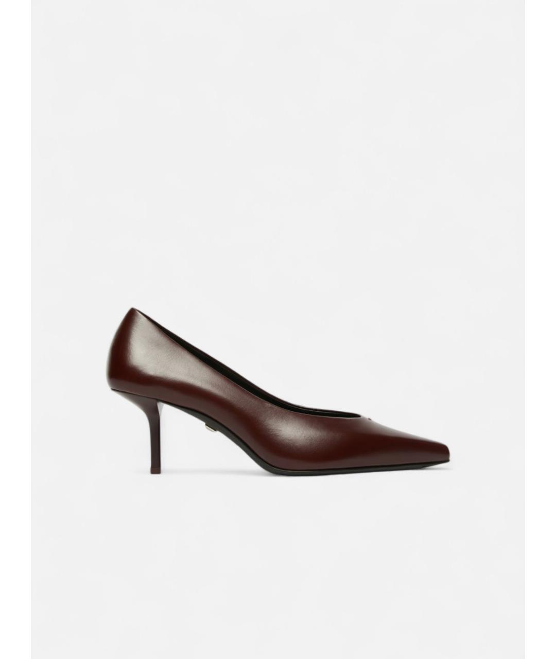 MAX MARA Бордовые кожаные туфли, фото 6