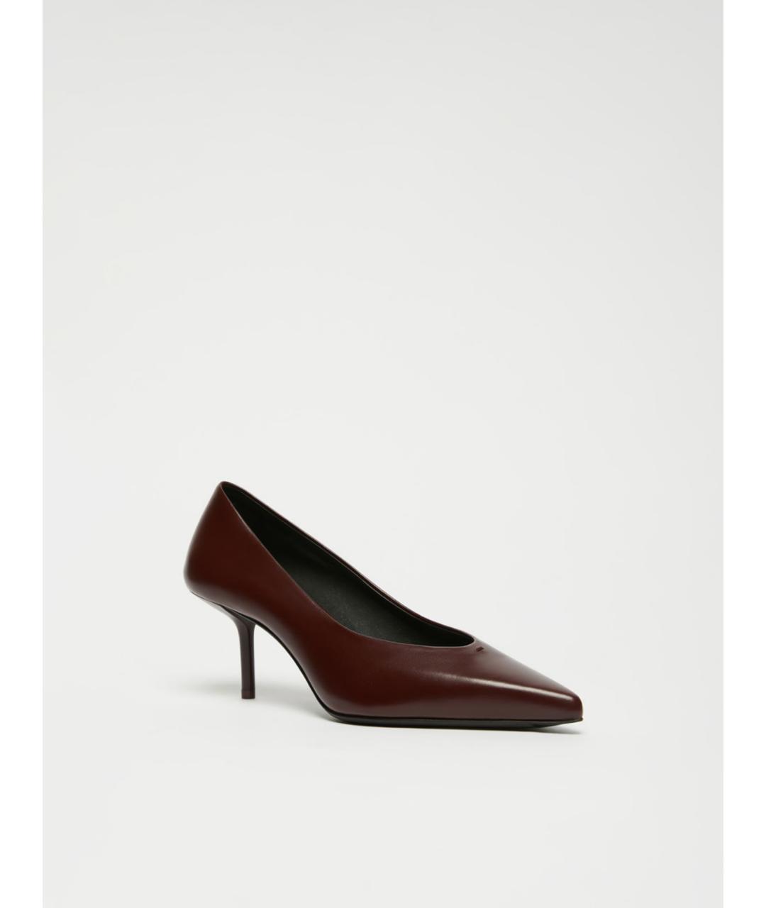 MAX MARA Бордовые кожаные туфли, фото 5