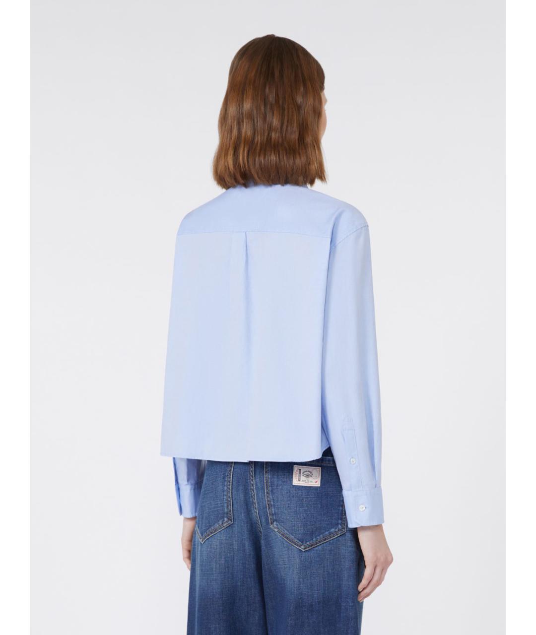 WEEKEND MAX MARA Голубая хлопковая рубашка, фото 4
