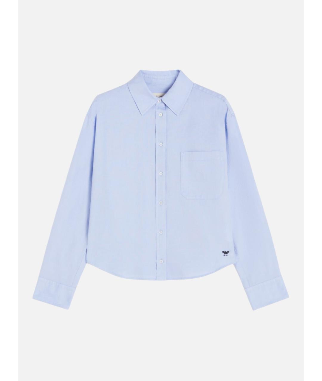 WEEKEND MAX MARA Голубая хлопковая рубашка, фото 6