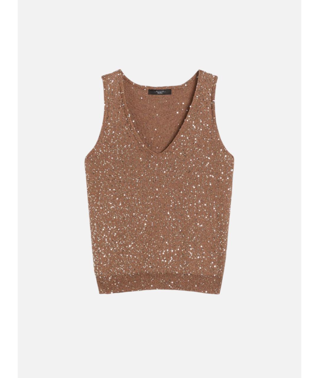 WEEKEND MAX MARA Коричневая полиамидовая жилетка, фото 5