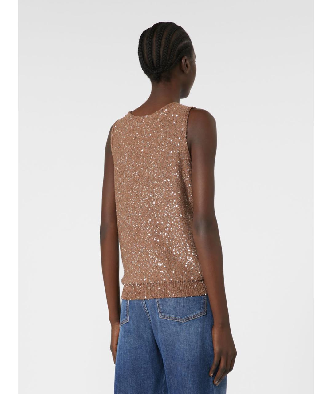 WEEKEND MAX MARA Коричневая полиамидовая жилетка, фото 3