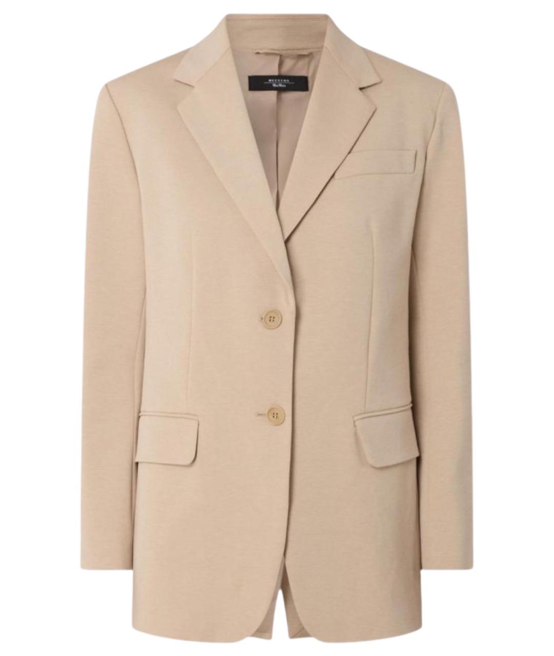 WEEKEND MAX MARA Бежевый полиэстеровый жакет/пиджак, фото 1