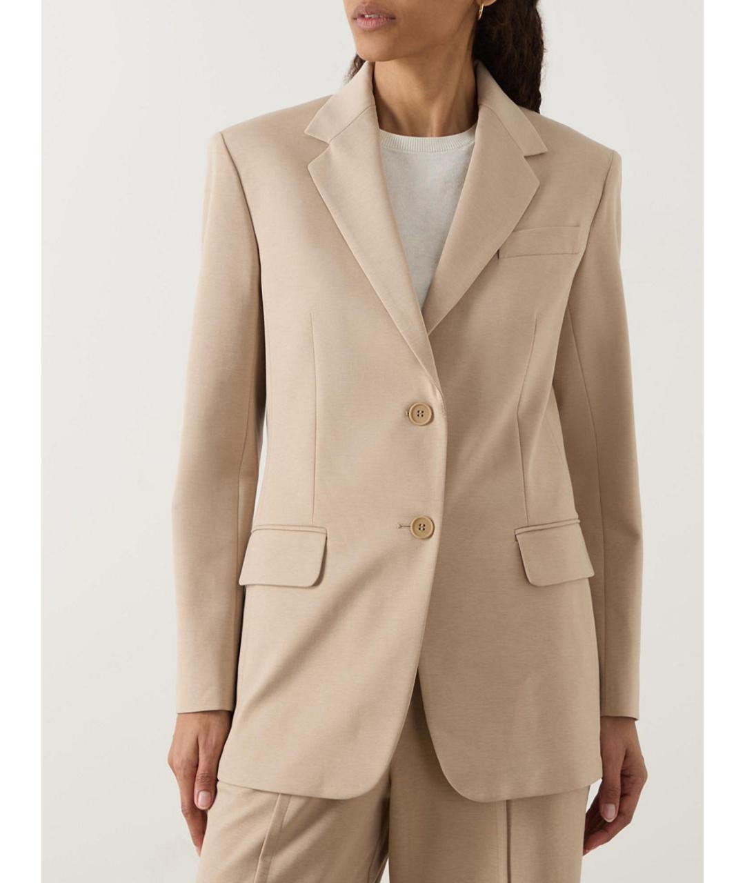 WEEKEND MAX MARA Бежевый полиэстеровый жакет/пиджак, фото 3
