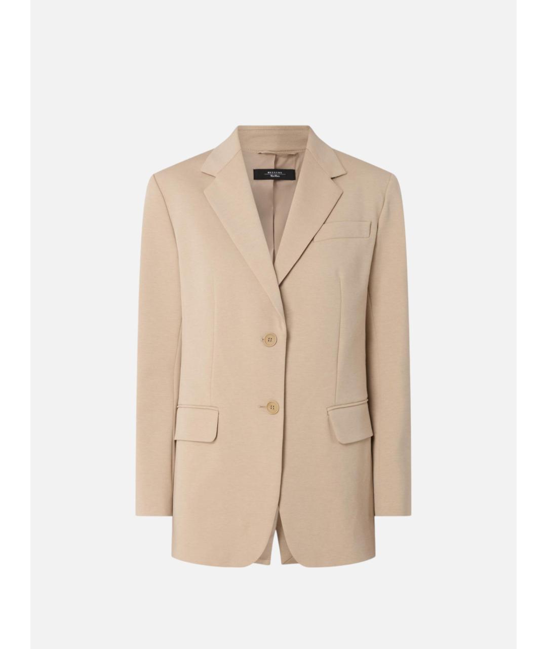 WEEKEND MAX MARA Бежевый полиэстеровый жакет/пиджак, фото 6