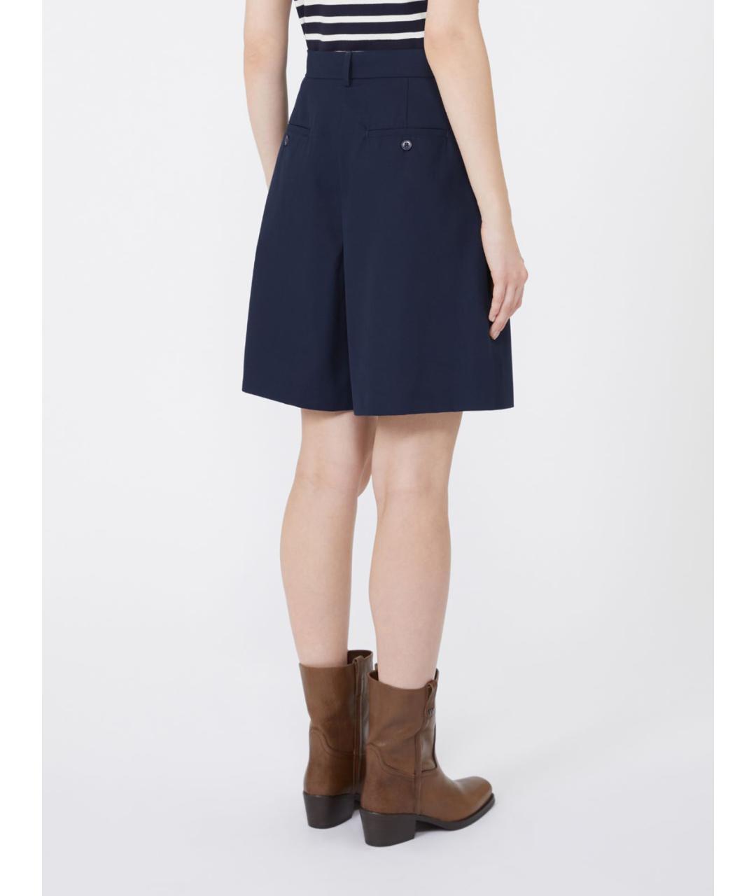 WEEKEND MAX MARA Темно-синие хлопковые шорты, фото 4