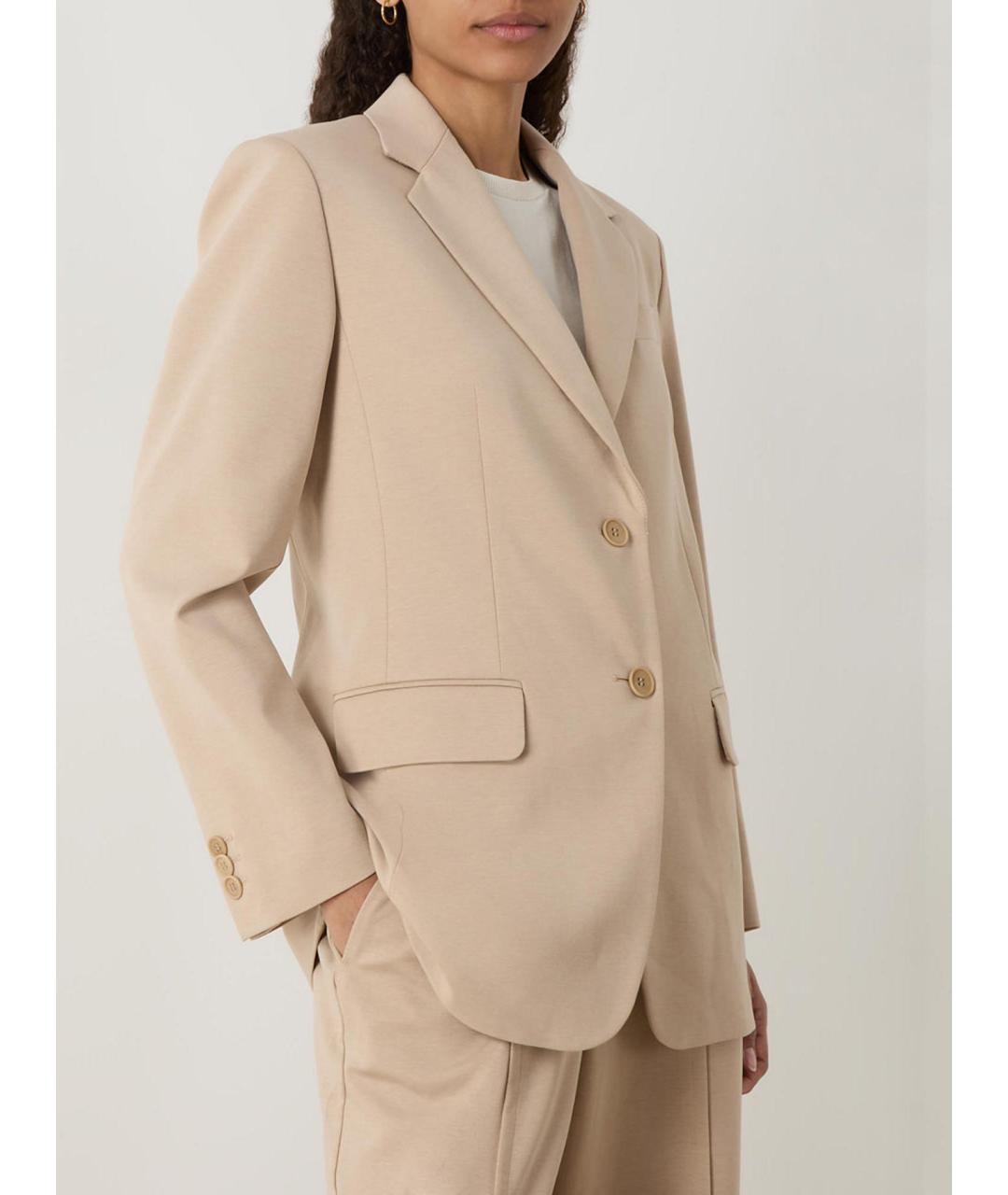 WEEKEND MAX MARA Бежевый хлопковый жакет/пиджак, фото 5
