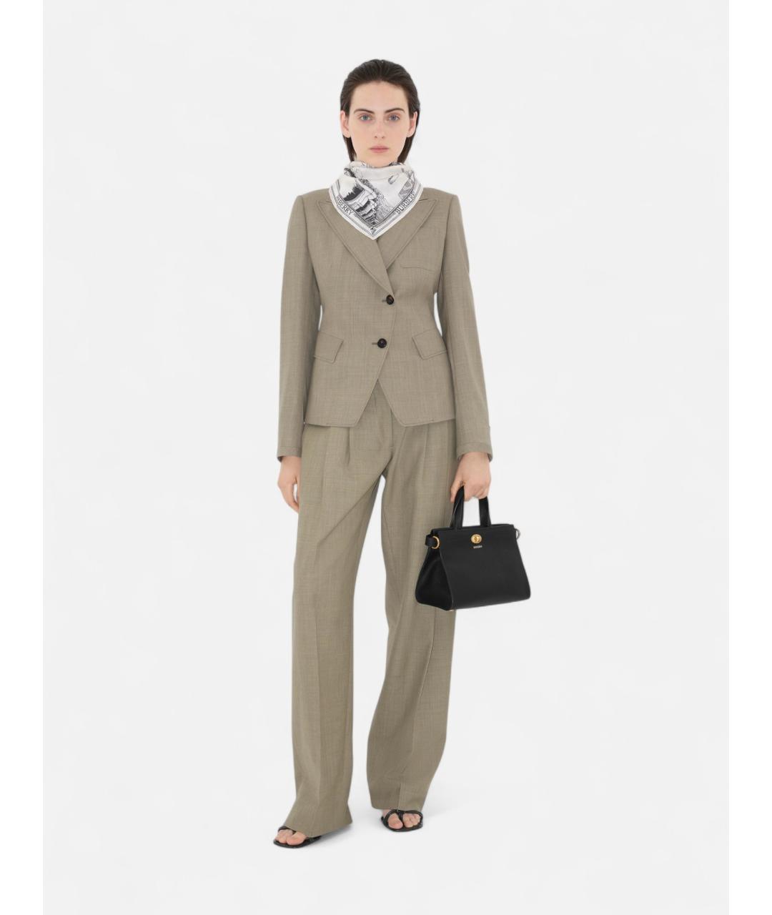 BURBERRY Черная кожаная сумка тоут, фото 2