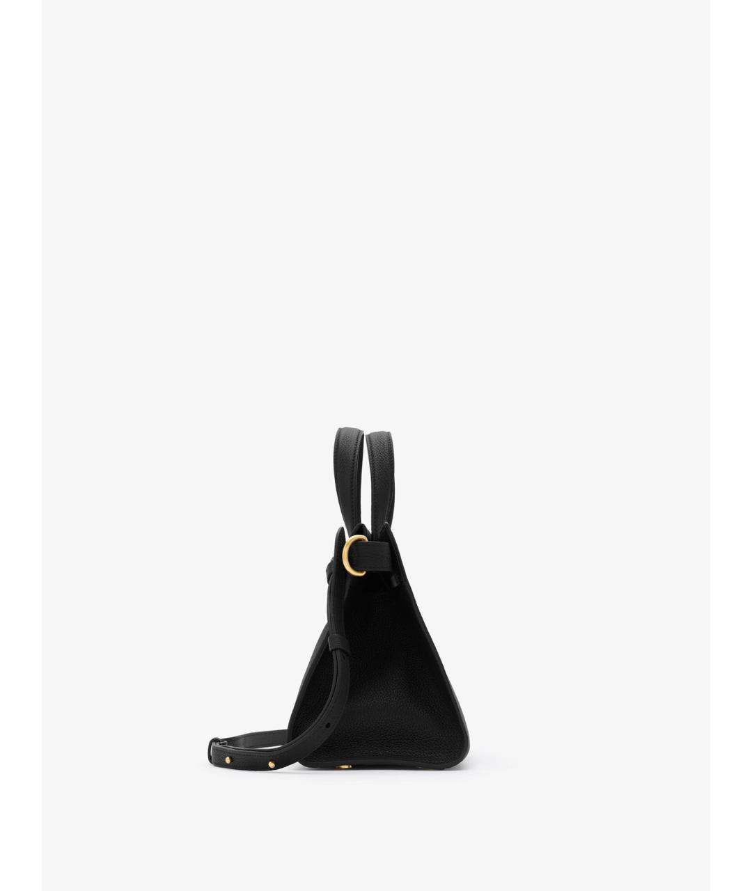 BURBERRY Черная кожаная сумка тоут, фото 4