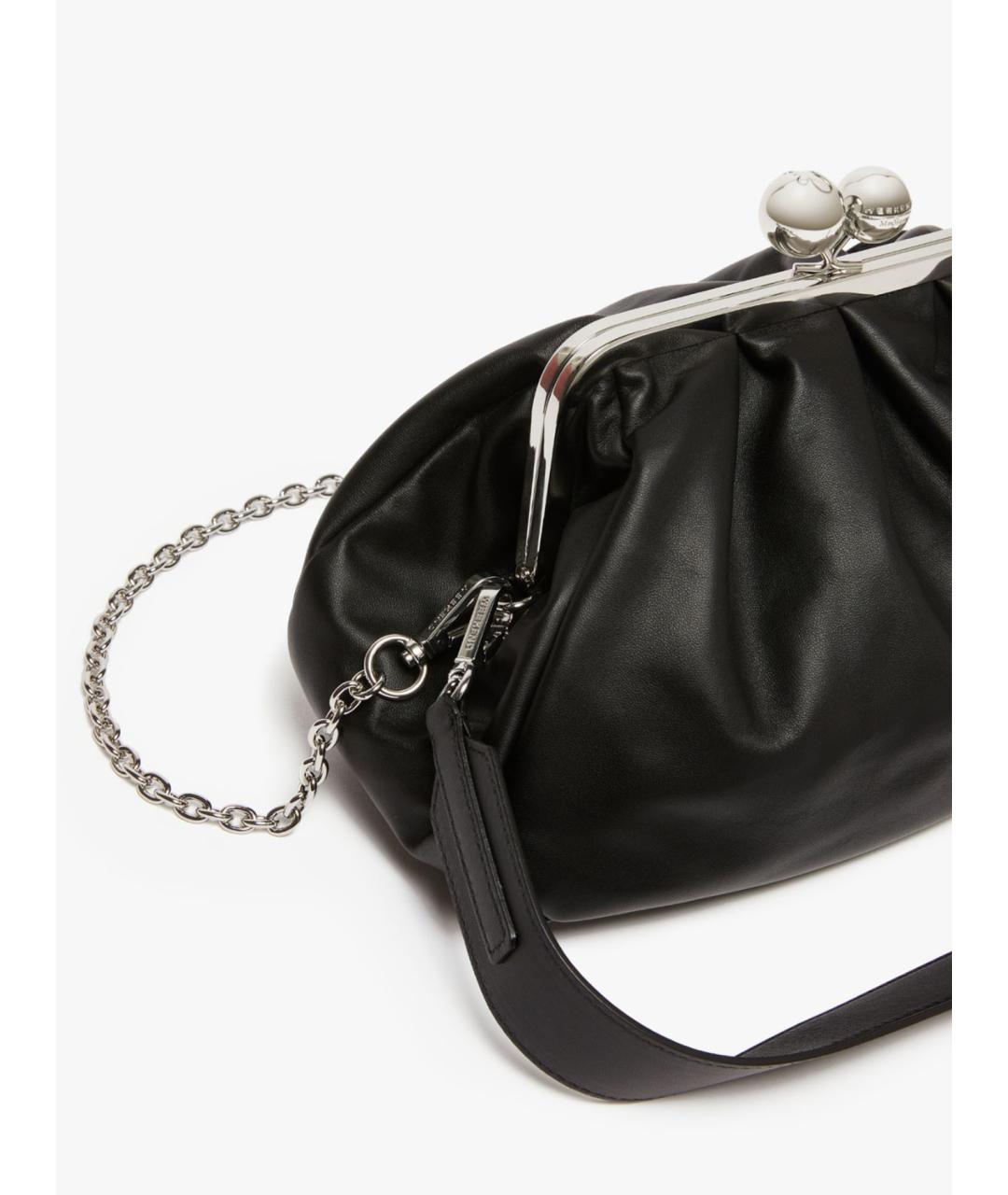 WEEKEND MAX MARA Черная кожаная сумка через плечо, фото 3