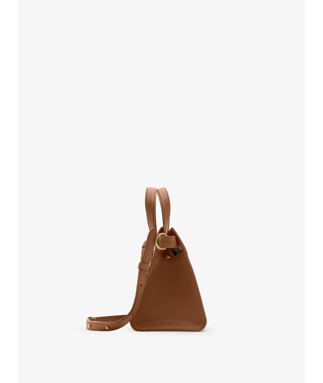 BURBERRY Коричневая кожаная сумка тоут, фото 4