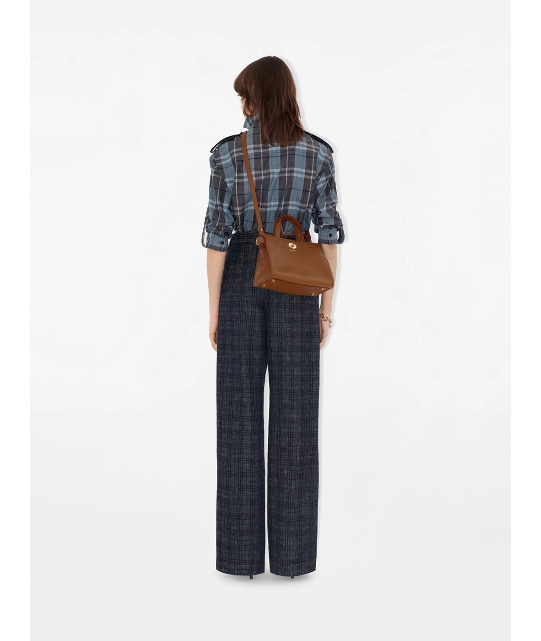 BURBERRY Коричневая кожаная сумка тоут, фото 3