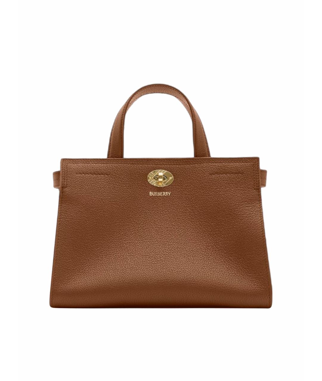 BURBERRY Коричневая кожаная сумка тоут, фото 1