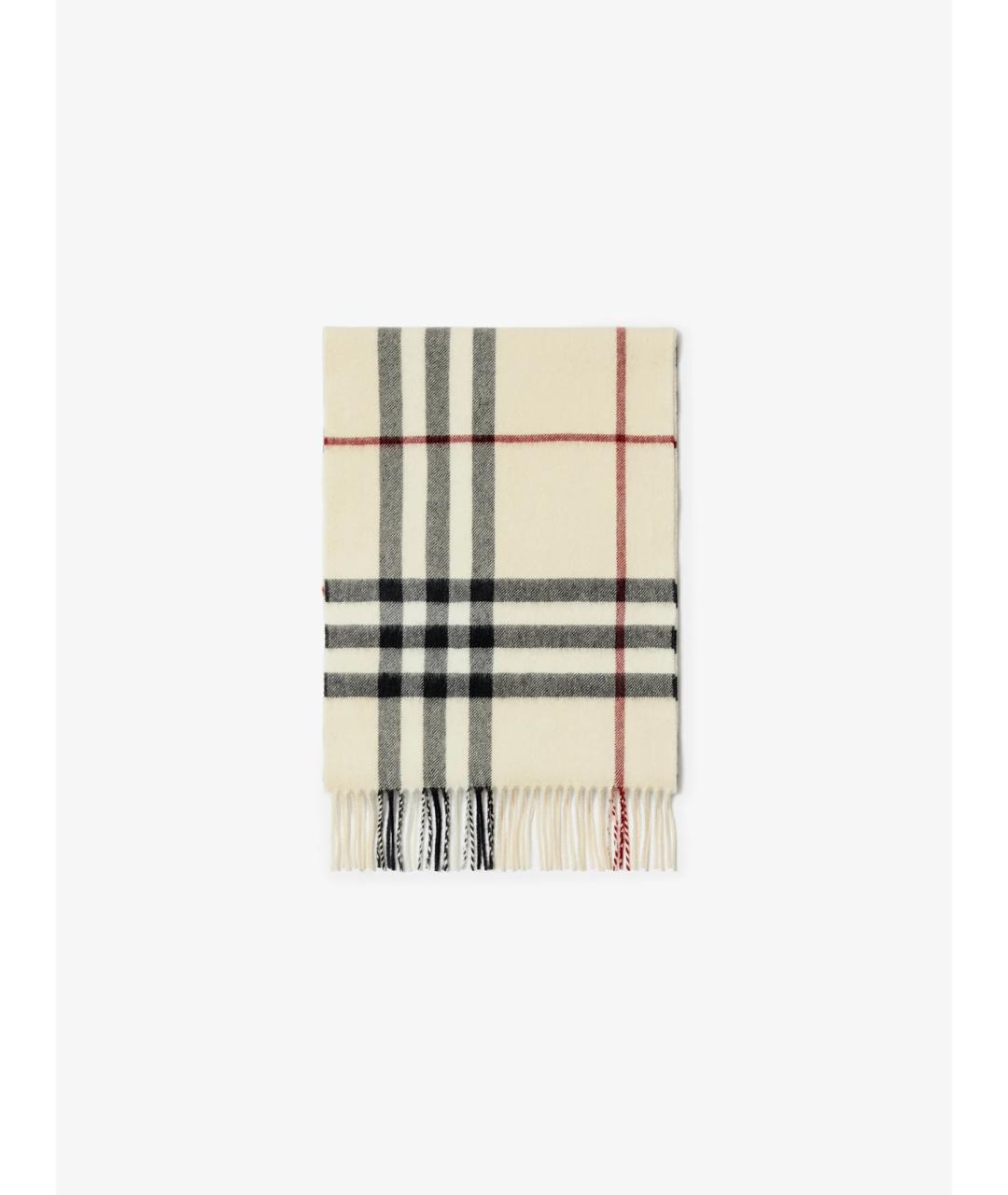 BURBERRY Белый кашемировый шарф, фото 4