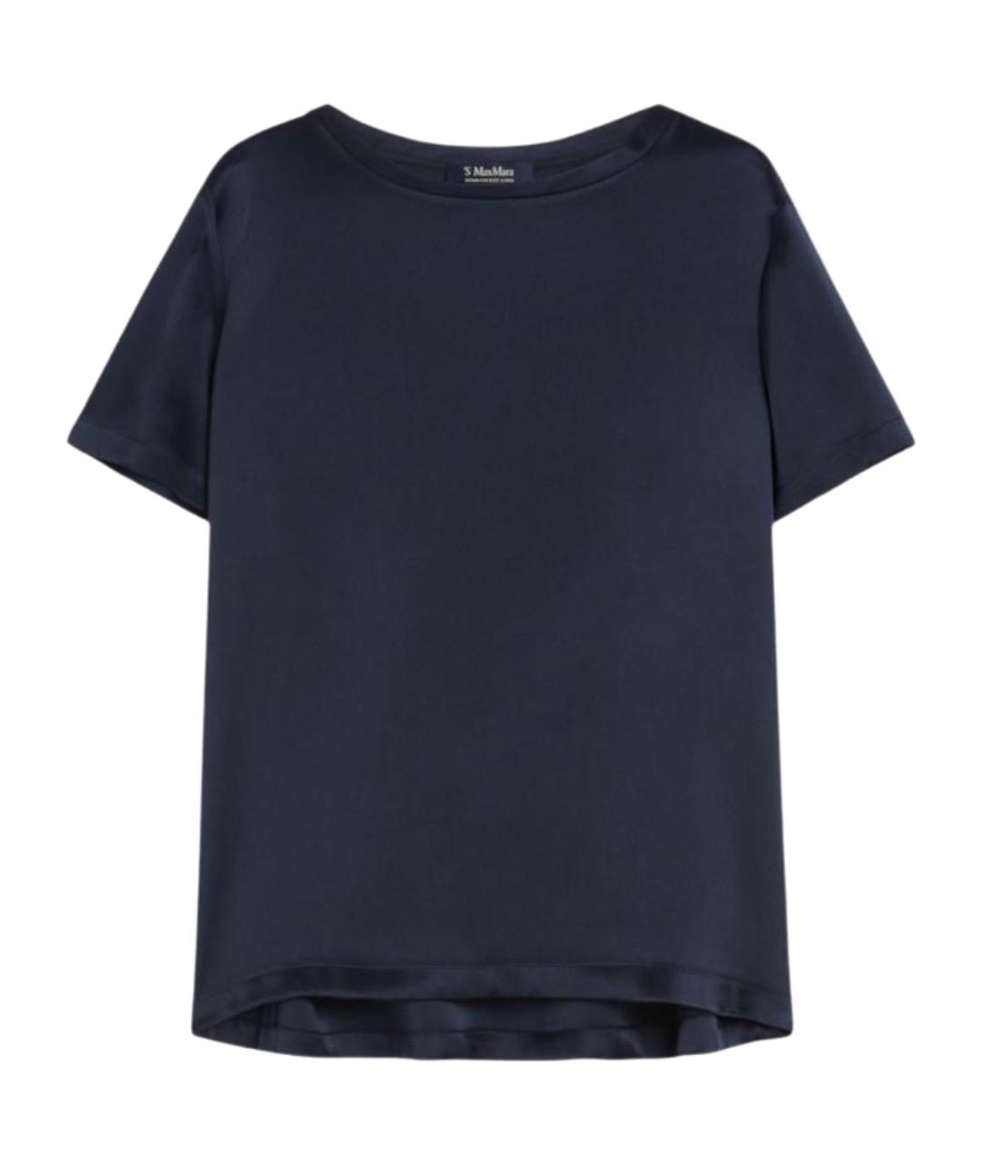 'S MAX MARA Темно-синяя вискозная блузы, фото 1