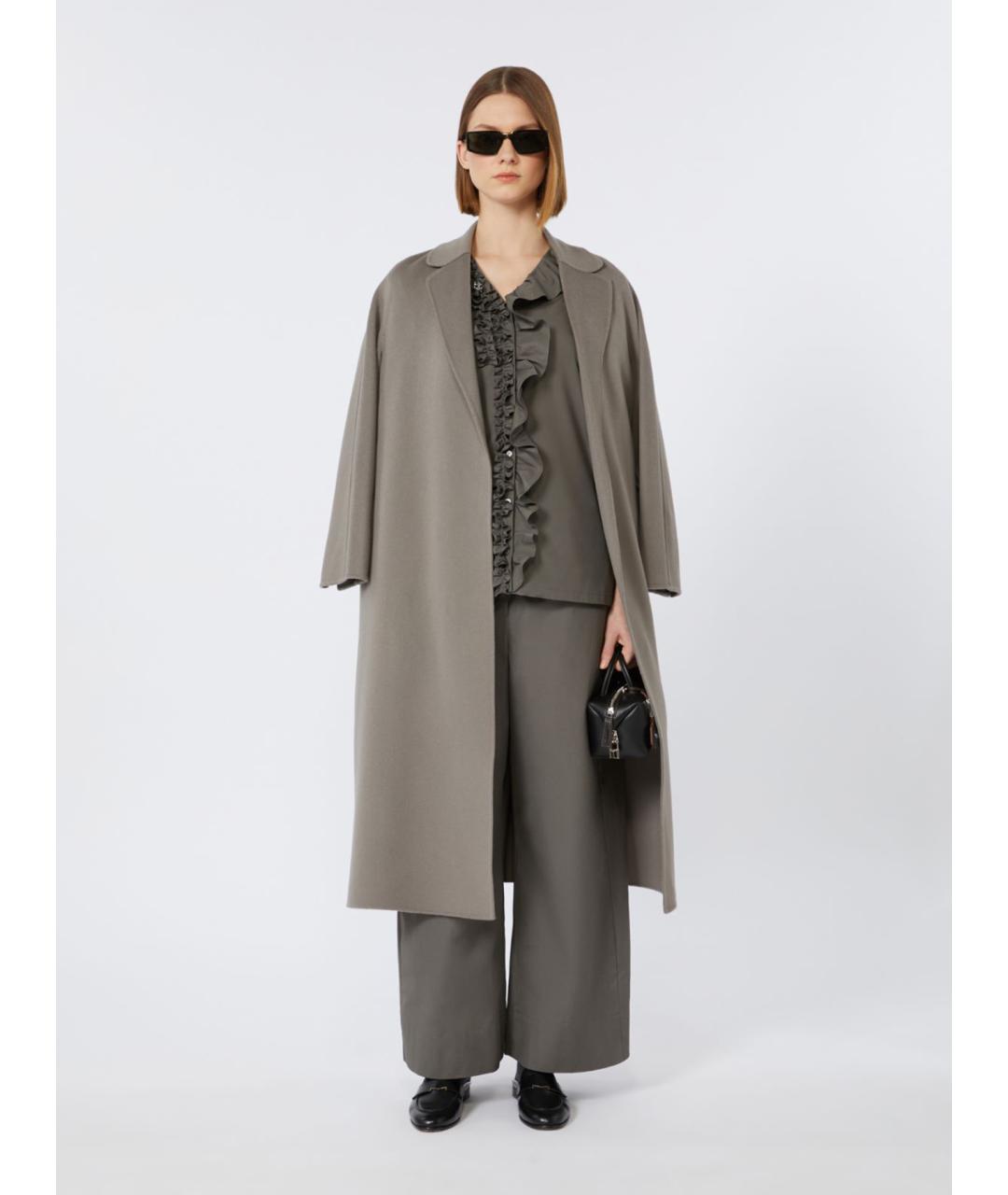 'S MAX MARA Серое шерстяное пальто, фото 2