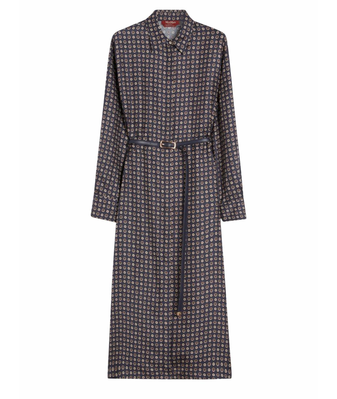 MAX MARA STUDIO Коричневое шелковое повседневное платье, фото 1
