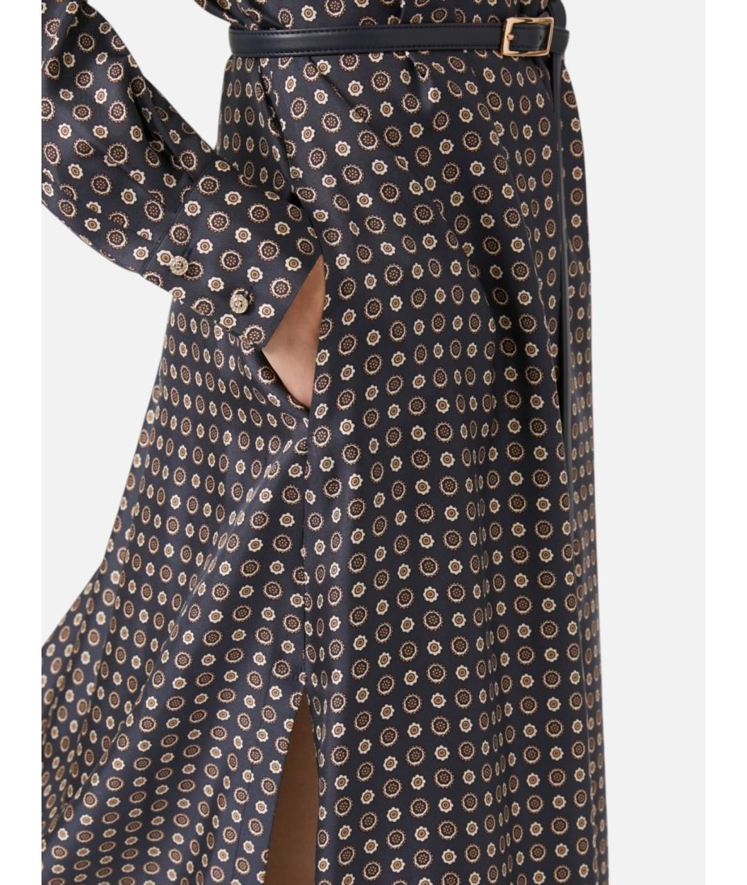 MAX MARA STUDIO Коричневое шелковое повседневное платье, фото 3