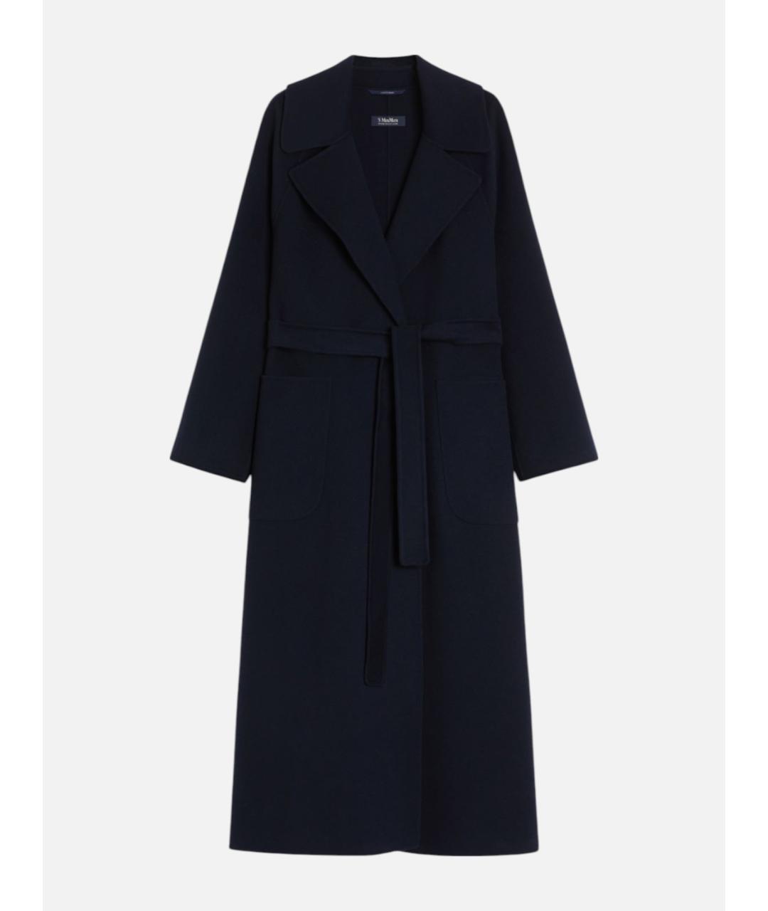 'S MAX MARA Синее шерстяное пальто, фото 5