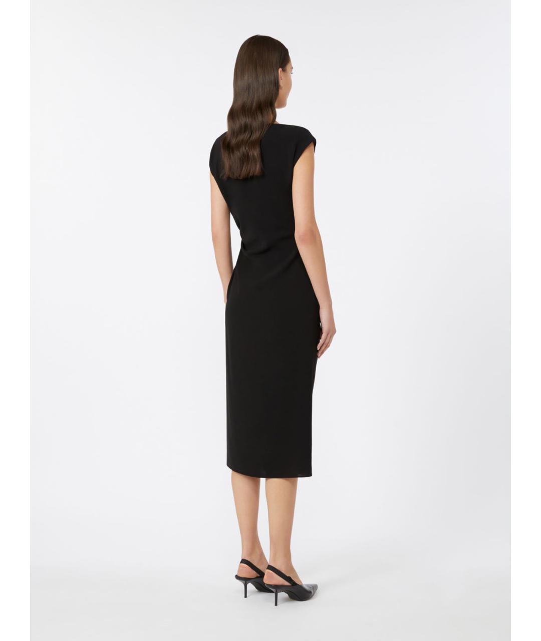 MAX MARA STUDIO Черное ацетатное повседневное платье, фото 4