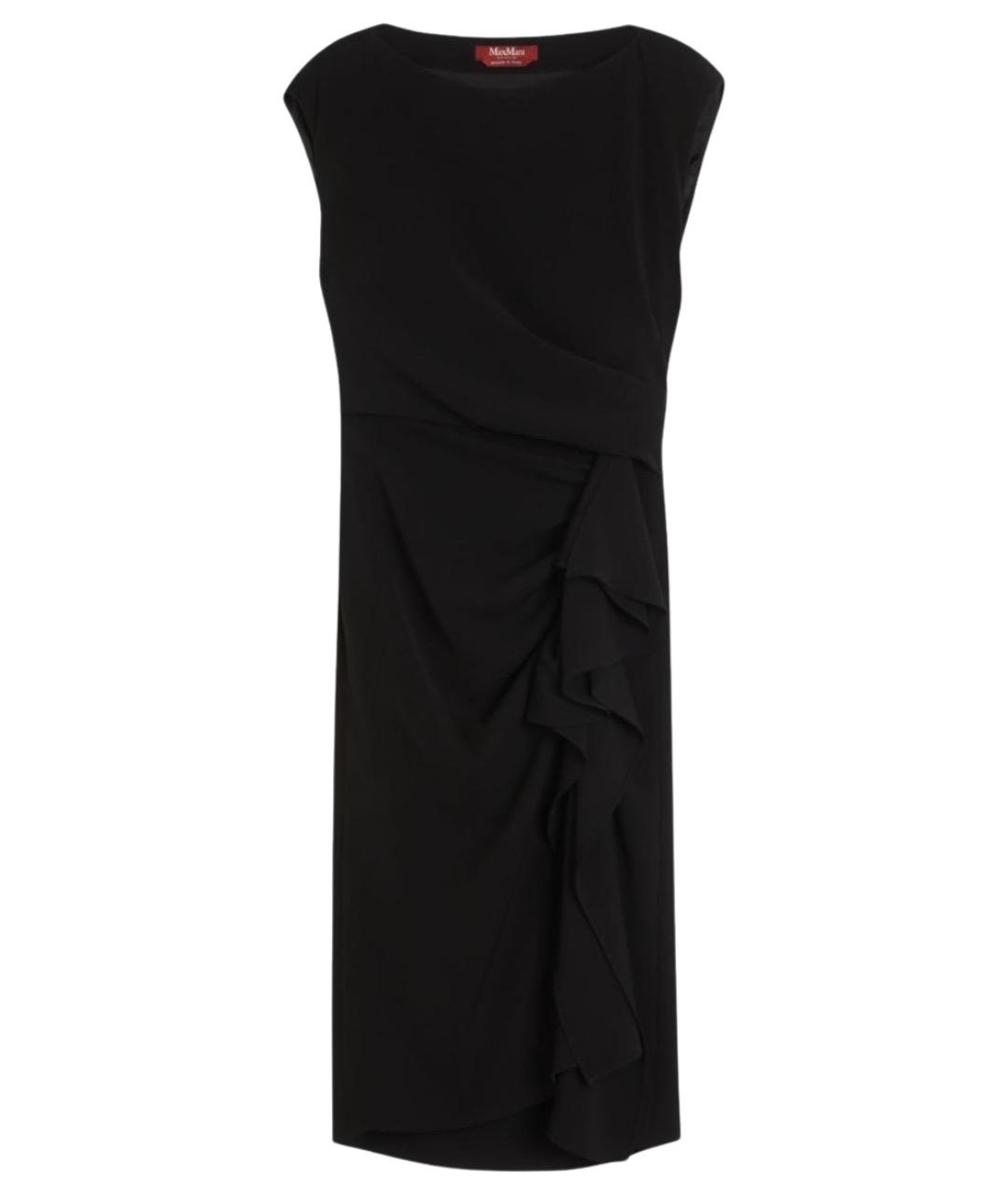 MAX MARA STUDIO Черное ацетатное повседневное платье, фото 1