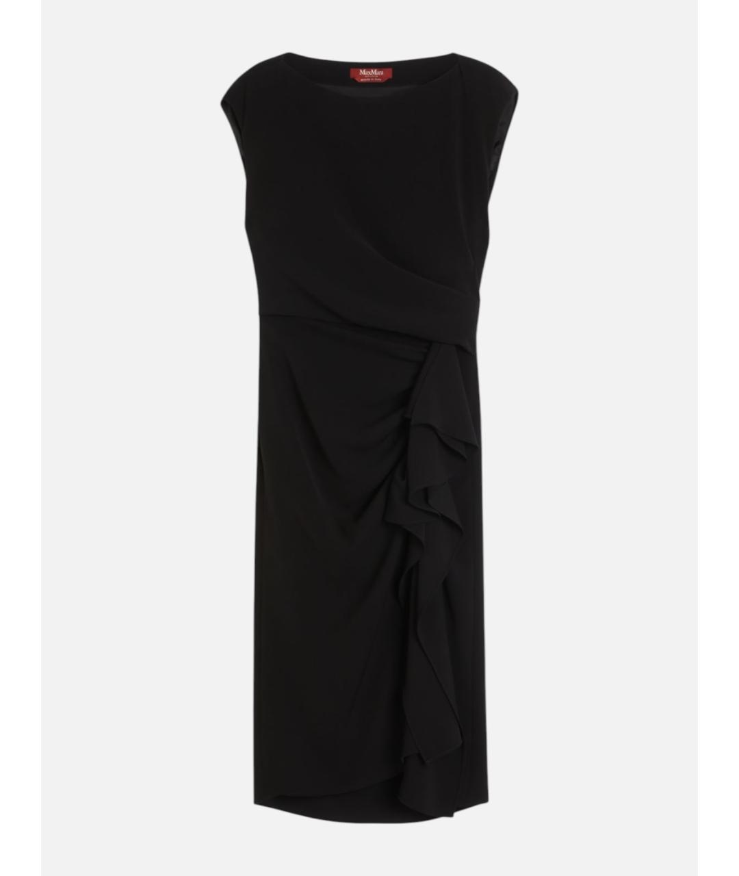 MAX MARA STUDIO Черное ацетатное повседневное платье, фото 6