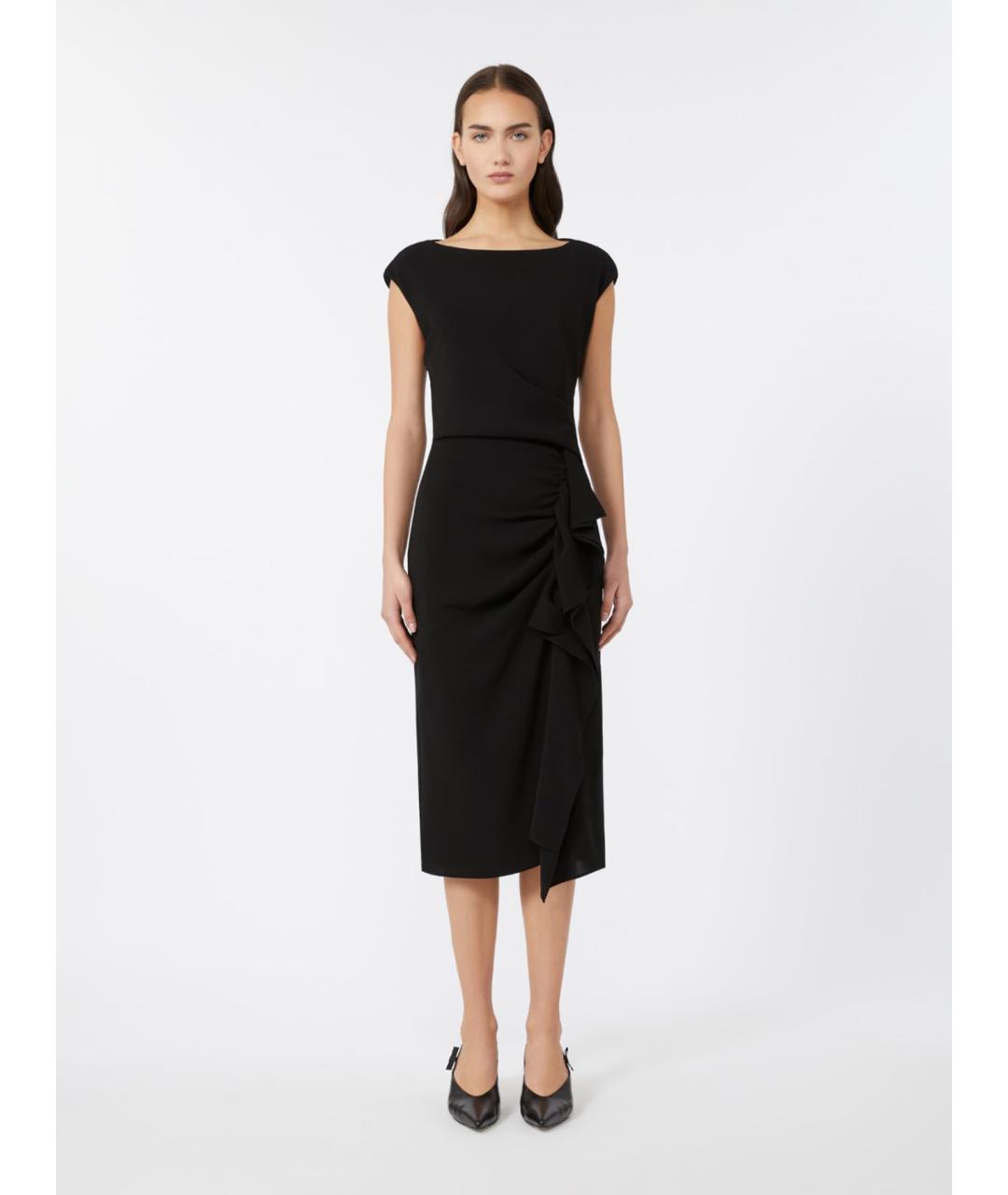 MAX MARA STUDIO Черное ацетатное повседневное платье, фото 5