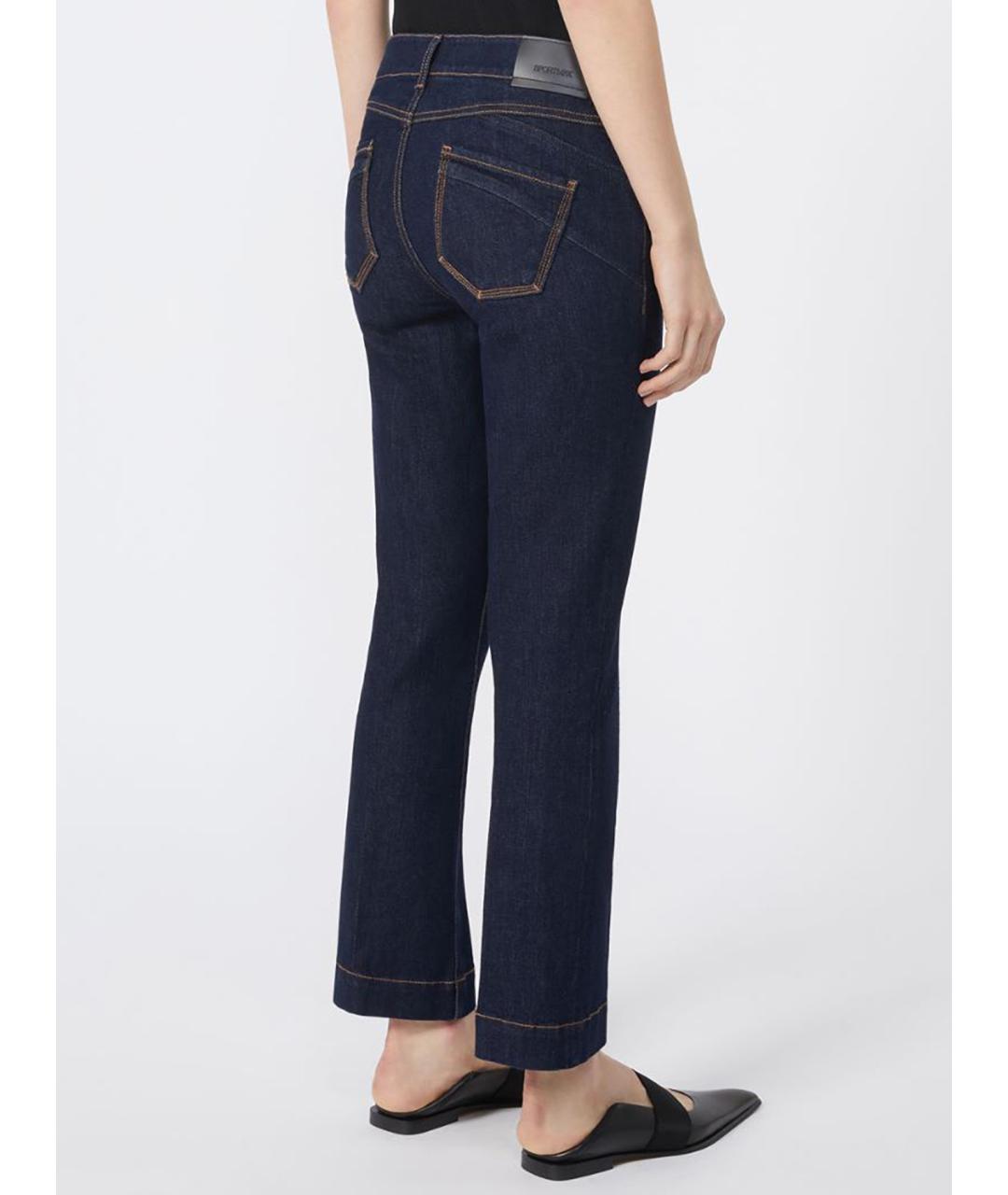 SPORTMAX Темно-синие хлопковые прямые джинсы, фото 4