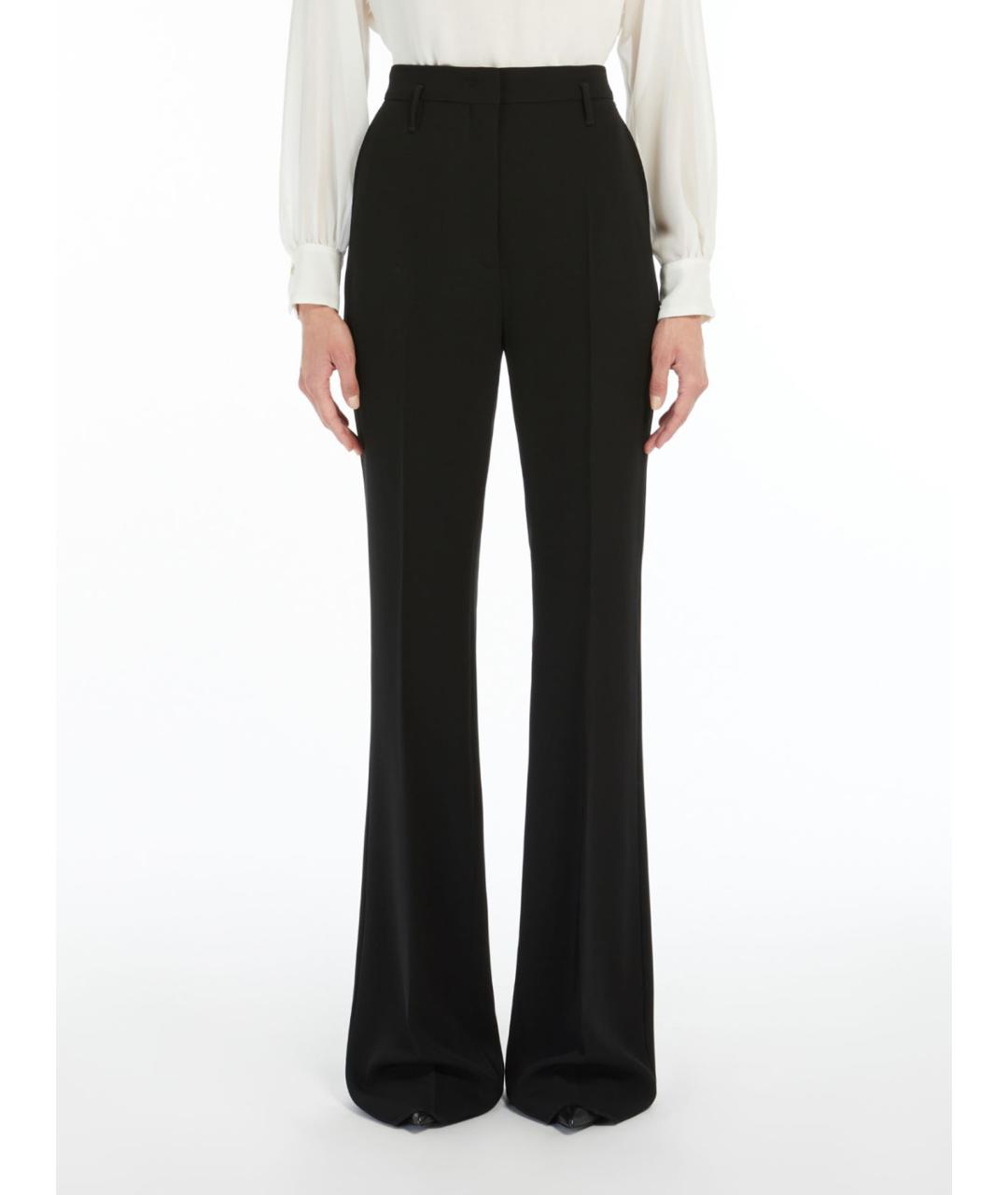 MAX MARA STUDIO Черные ацетатные брюки широкие, фото 4