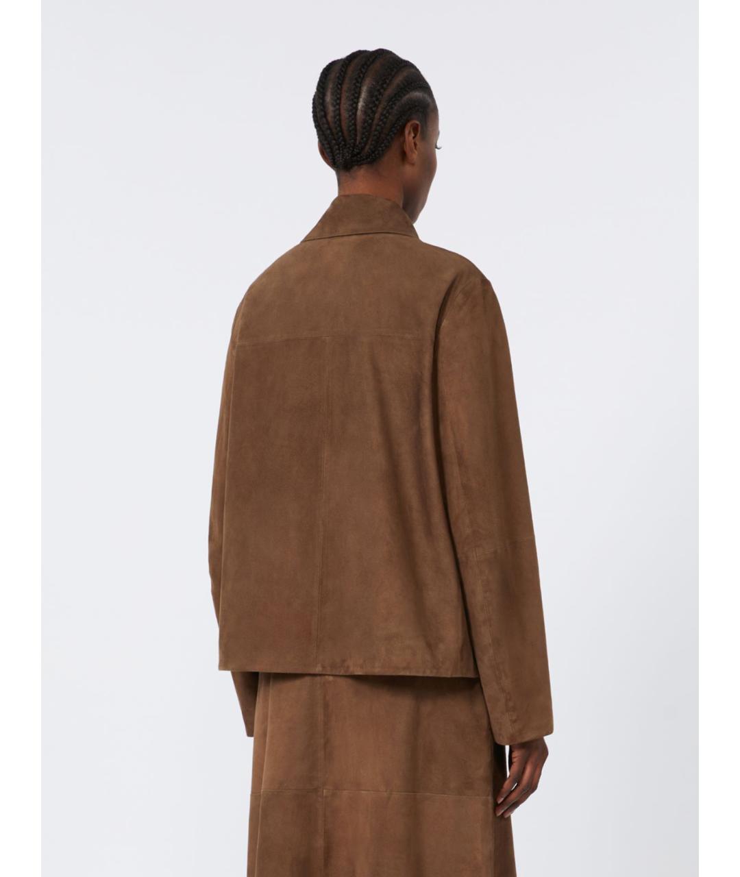 'S MAX MARA Коричневая замшевая куртка, фото 3