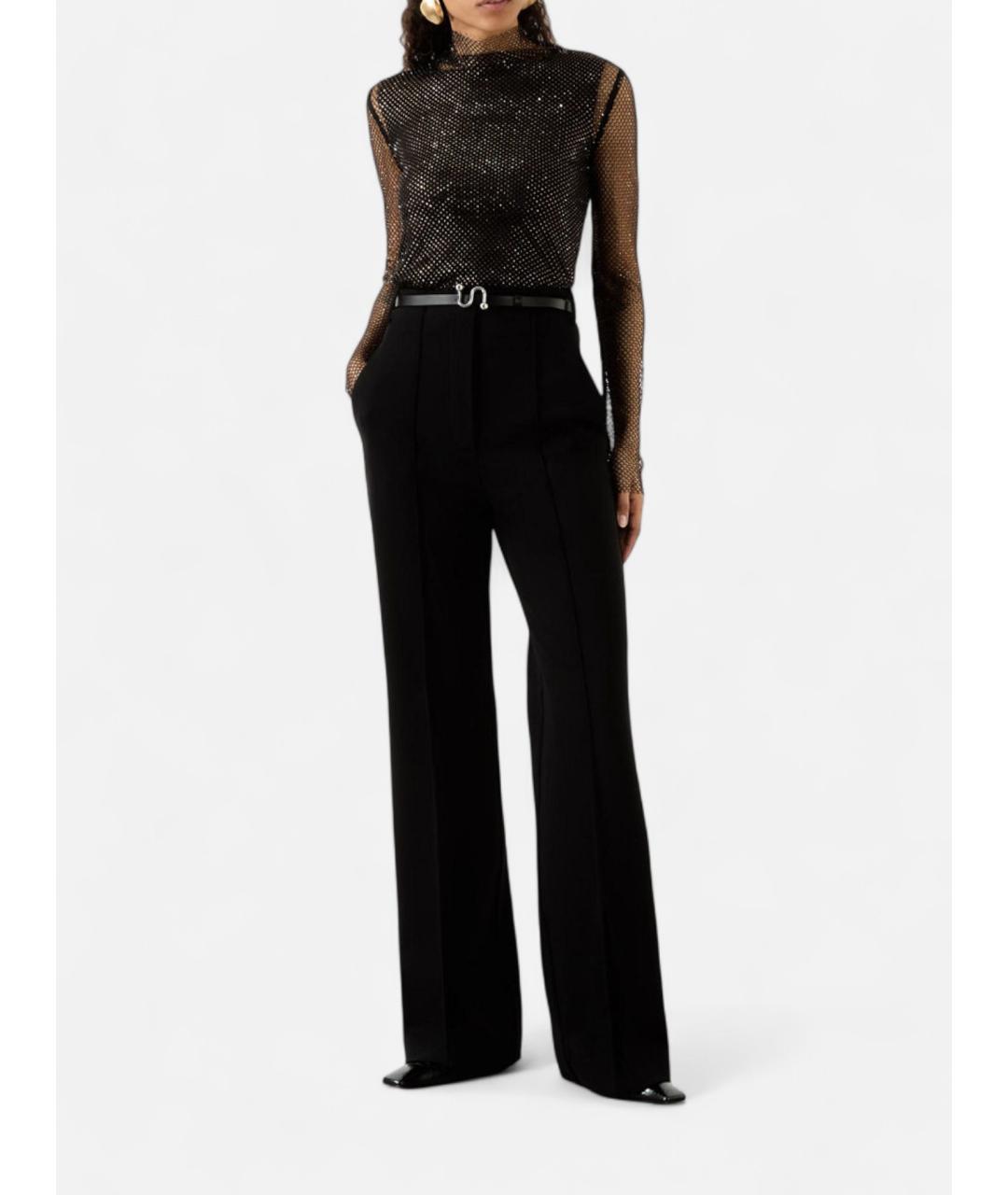 SPORTMAX Черные вискозные прямые брюки, фото 2