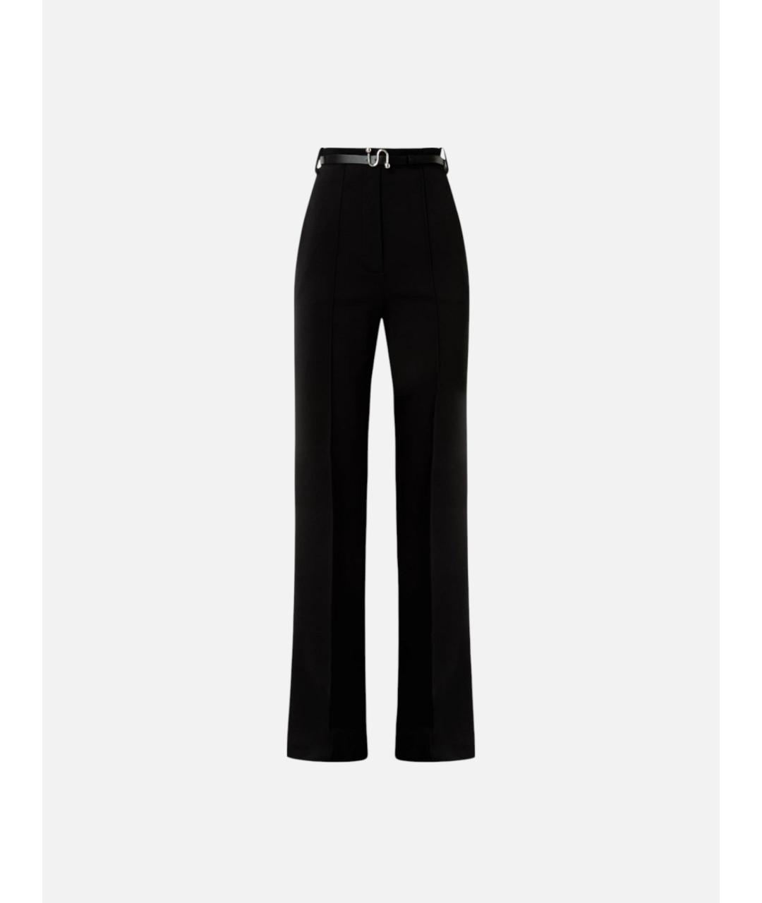 SPORTMAX Черные вискозные прямые брюки, фото 6